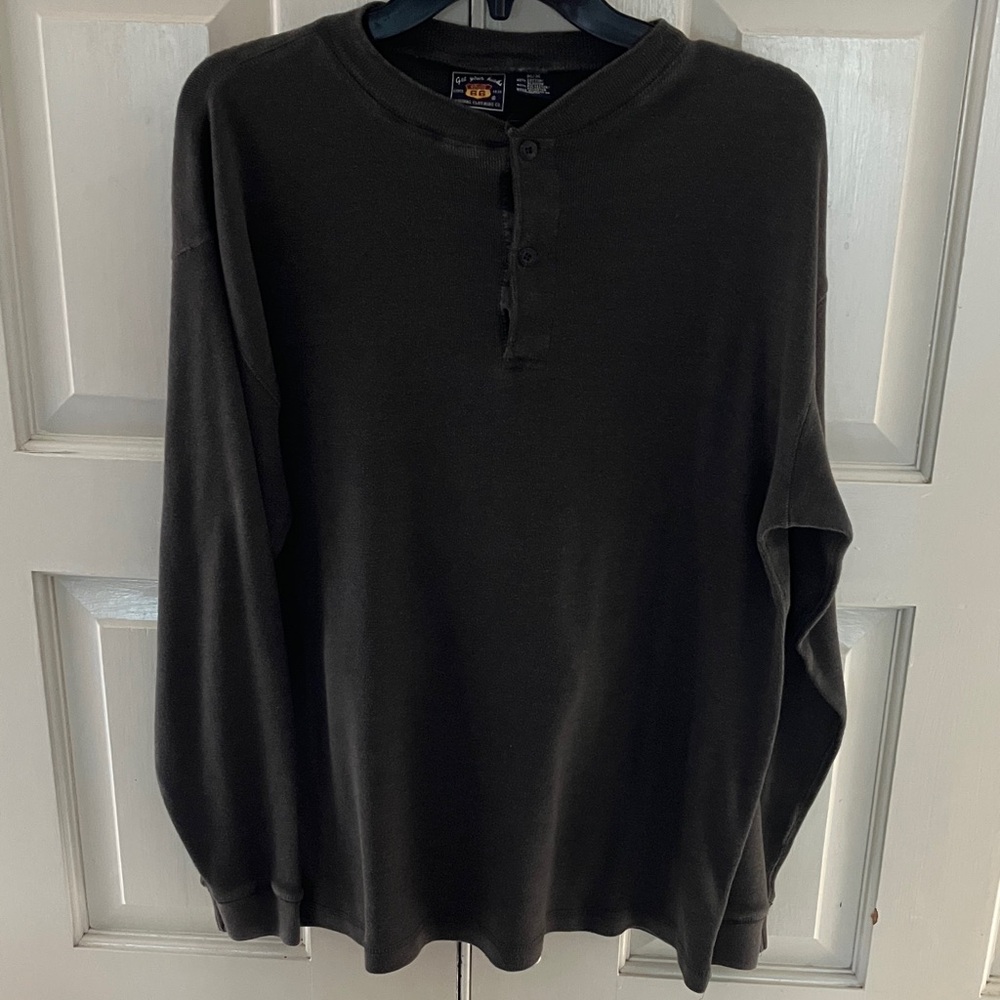 Route 66 Men's Heather Gray Long Sleeve Henley